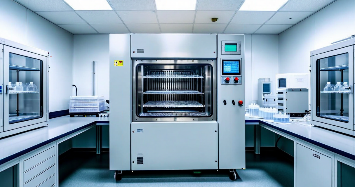 Conditioned test specimens in a climate chamber with humidity and temperature display visible